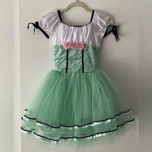Weissman Climb Ev'ry Mountain Mint Green Milkmaid Dress Dance Costume